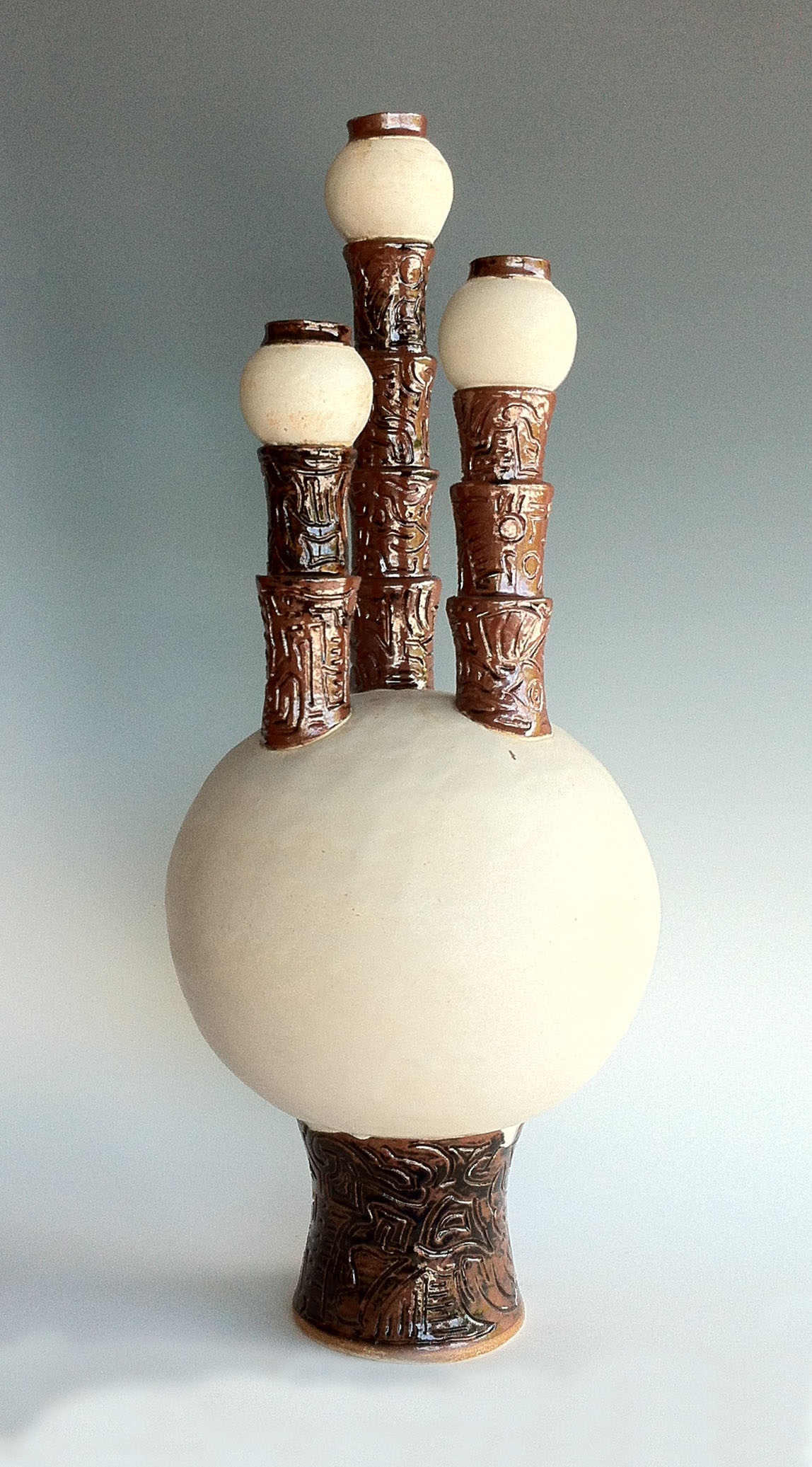 Stoneware Triple Vase