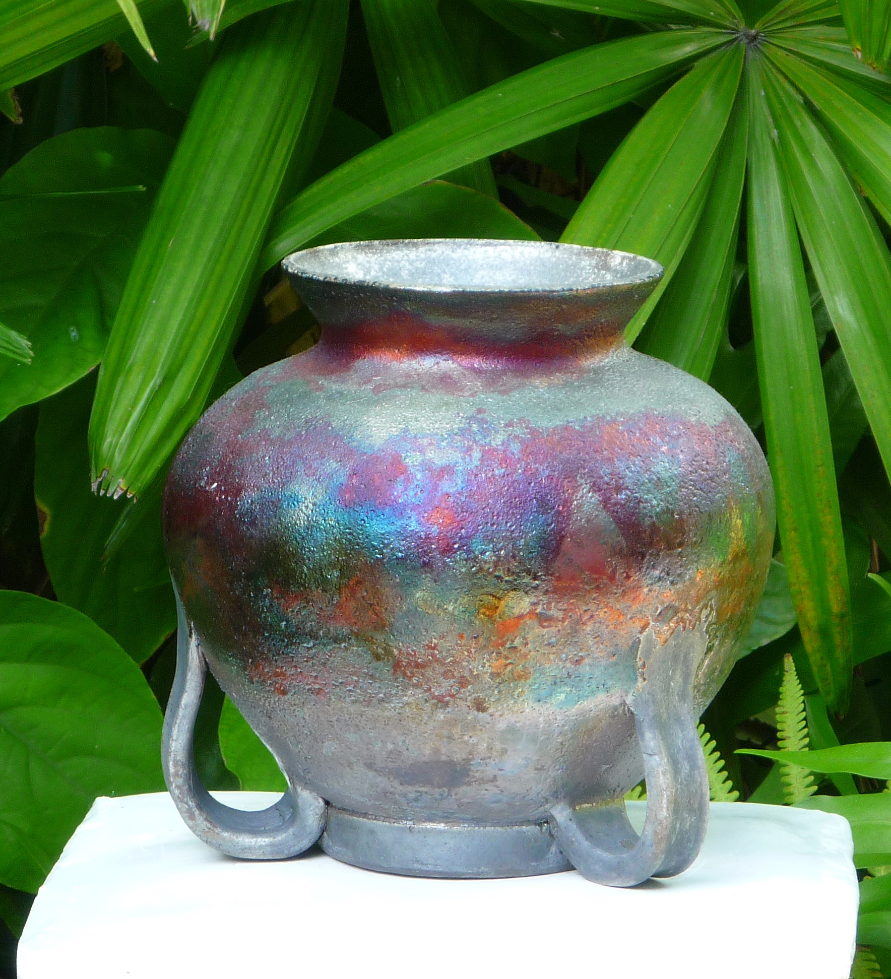 Raku, Handle Legged Pot